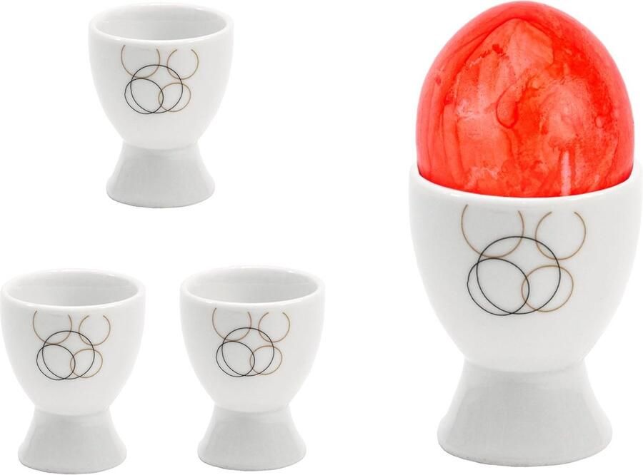 Well eierdopjes 4-delige set 4 8 cm wit keuze uit verschillende motieven