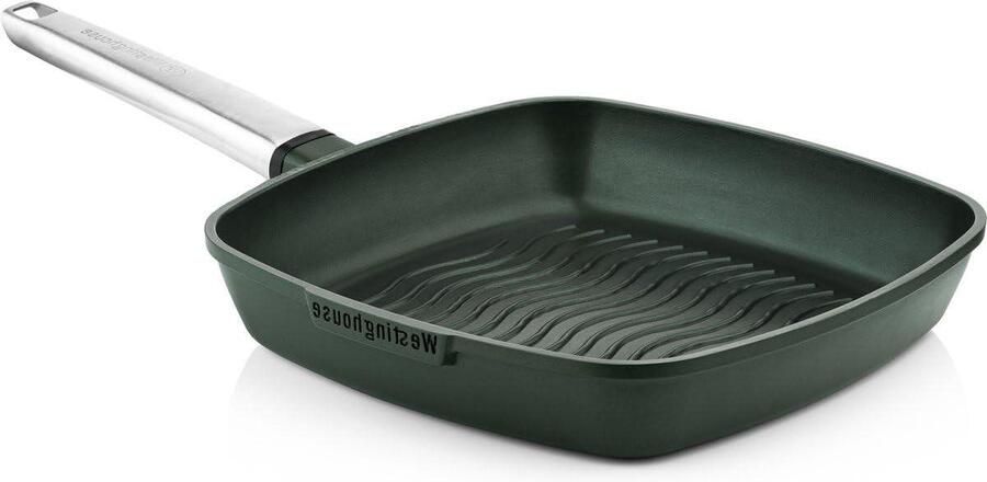 Westinghouse Performance Serie Grillpan grote braadpan 28 cm met roestvrijstalen handgreep voor inductie grill en alle warmtebronnen gecoate pan ovenvast en vaatwasmachinebestendig aluminium