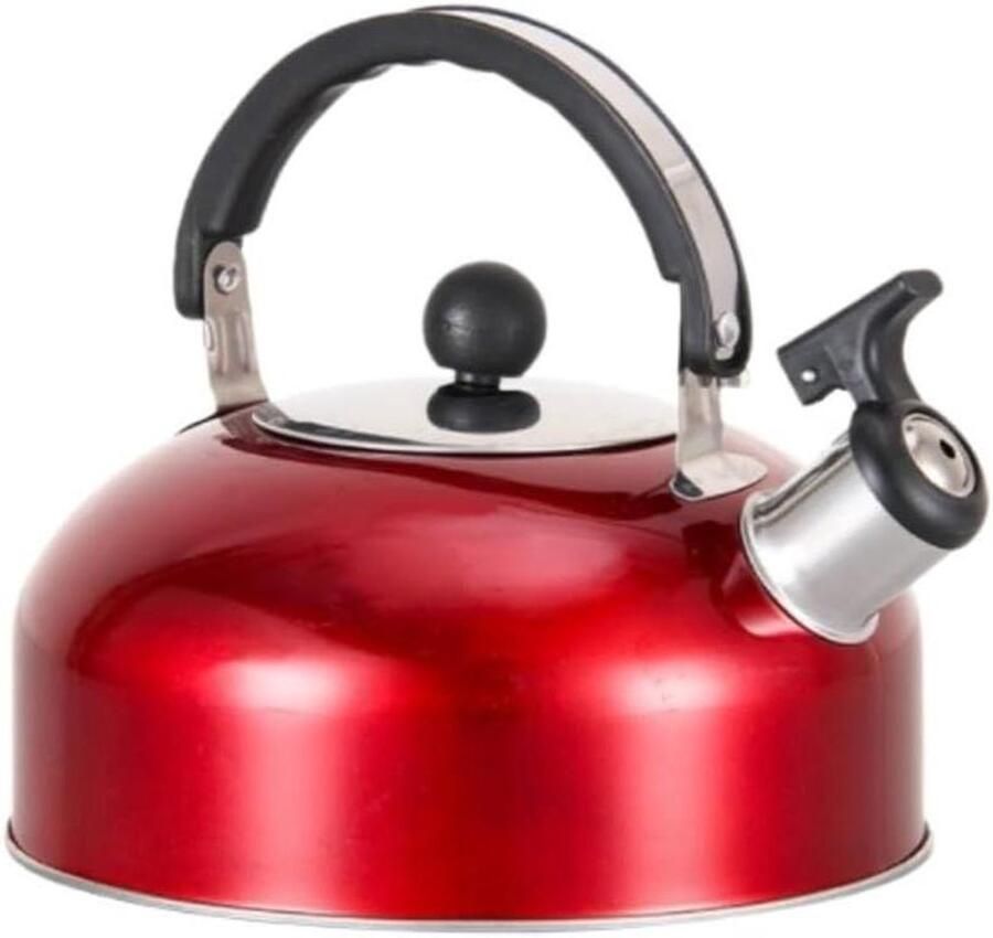Whistling Tea Kettle Waterkoker Fluitketel Water Koken Efficiënte Warmtegeleiding 4L Rood