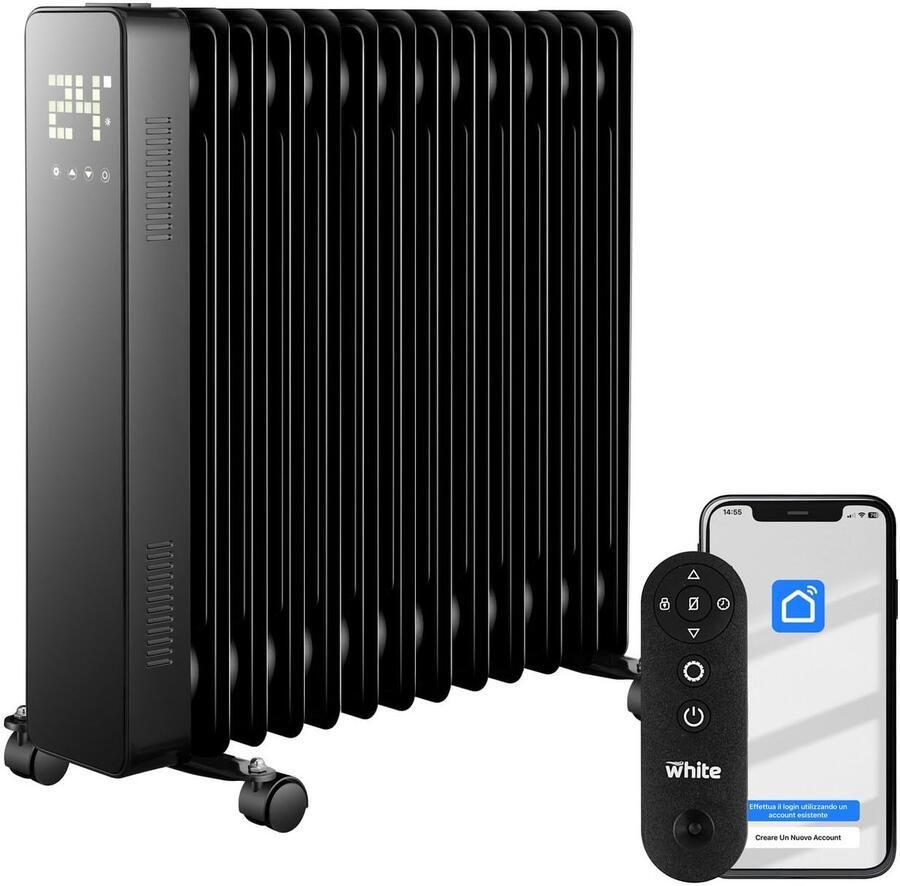 White Elektrische olieradiator 13 elementen elektrisch fornuis met 240 V afstandsbediening inbegrepen ShopVlot