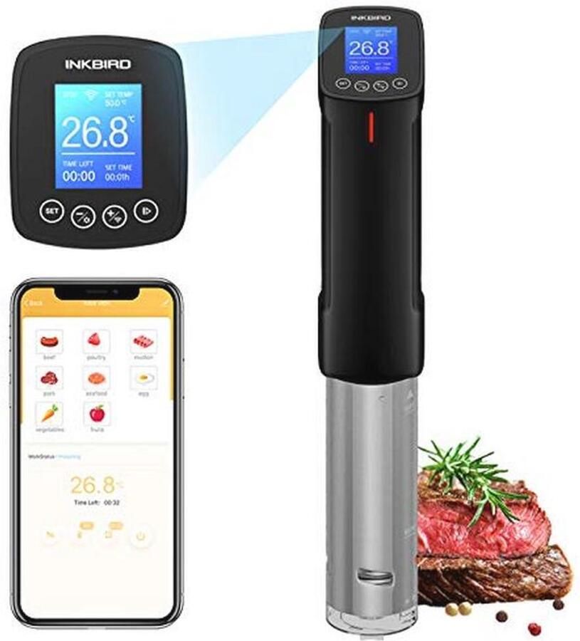 WiFi Sous Vide Stick met Timer en Nauwkeurige Temperatuurinstelling (25°C tot 99°C) voor Sous Vide Koken