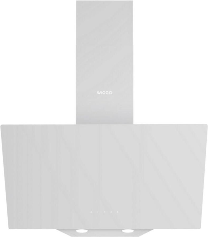 Wiggo Afzuigkap 60 cm kopvrij I Afzuigkap 650m³ h Touch-display 4 standen I Energie-efficiëntieklasse A schuine kap incl. vetfilter & 2 x koolstoffilter I Afzuigkap glazen front wit - Foto 1