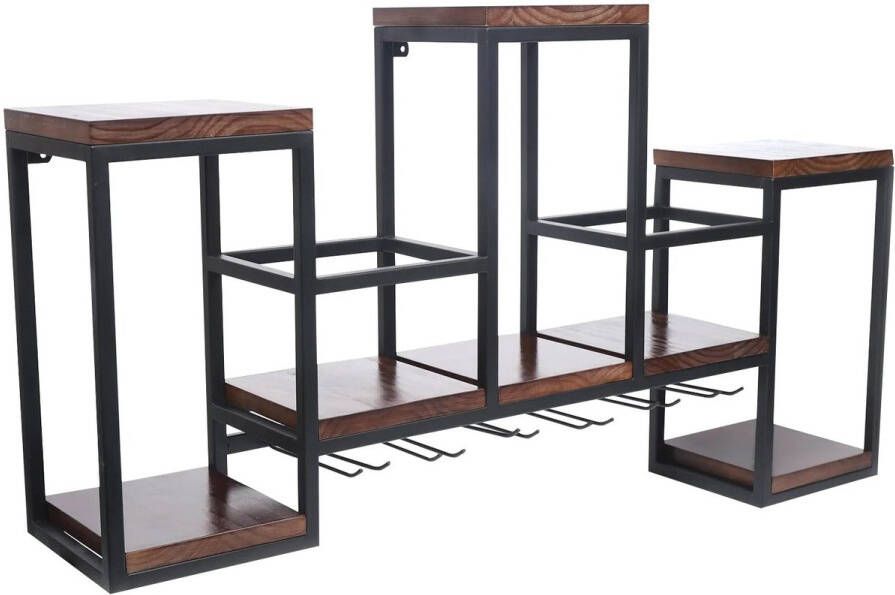 Wine Rack Wine Bottle Rack Wijnrek Wijnflessenrek Metalen Wijnfleshouder Wandmontage Industrieel Wandgemonteerd Wijnrek Stijlvolle & Functionele Wijnopslag