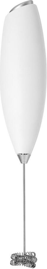 Witte elektrische melkopschuimer draadloze handmixer voor bakken en koffie zonder batterij