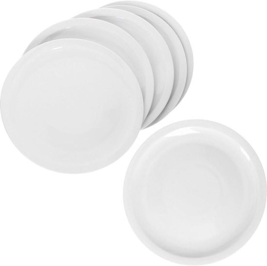 Witte pizzaborden 30 5 cm set van 6 porselein XL dienbladen voor pizza taart en bijgerechten