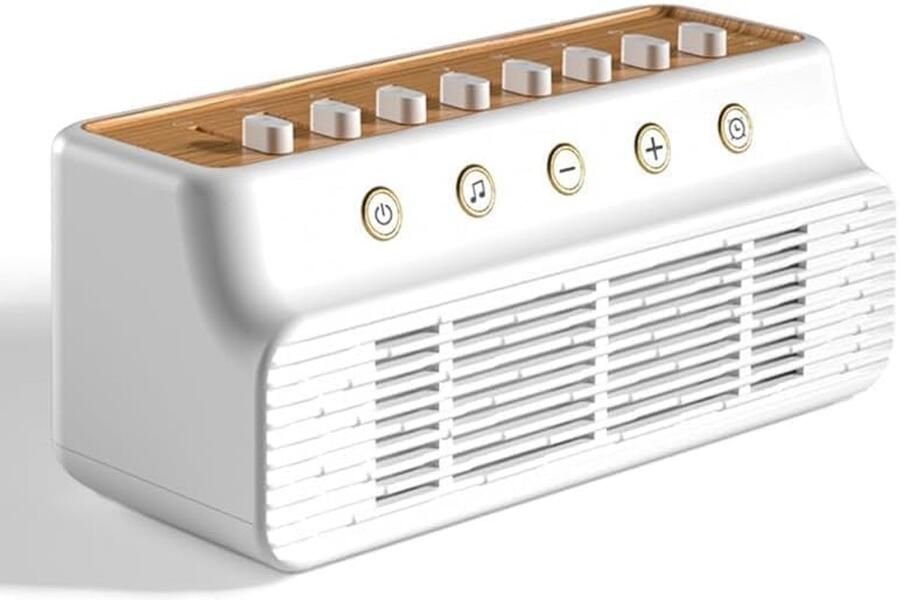 Witte ruismachine rustgevende geluiden en nachtverlichting slaapklankdoos 8 natuurgeluiden mixer rustgevende geluidstherapie USB witte geluidsmachine met timer om thuis te slapen yoga