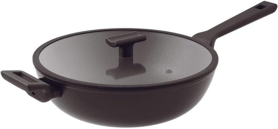 Wok 30 cm met deksel – antibacteriële Titan Pro-coating geschikt voor inductie en alle fornuizen