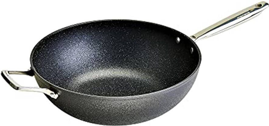 Wok 32 cm met handvat en handgreep voor alle kookplaten