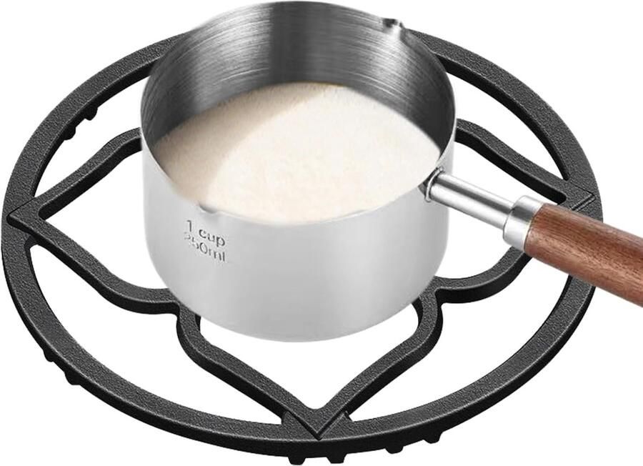 Wok Brander Ring Gietijzer Ondersteuning Stabiel Koken Uniforme Vlam 19 cm Diameter Zwart
