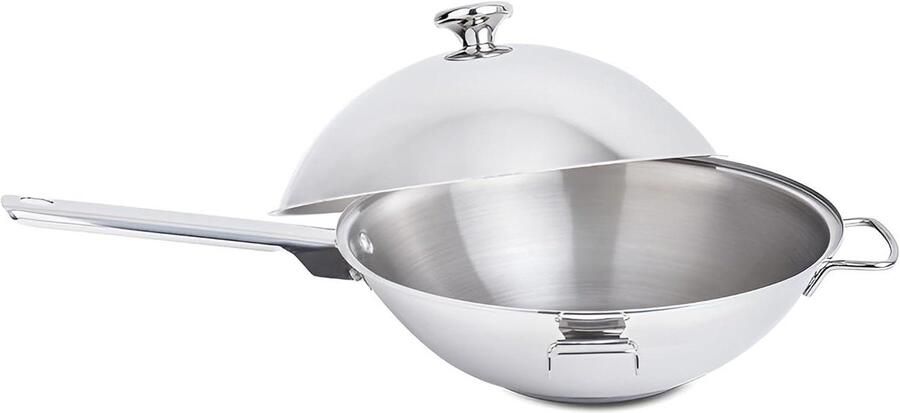 Wok Cataplana Pannen Set Gezond Koken Impact Disc Plus Technologie 3.4 Liter Roestvrij Staal