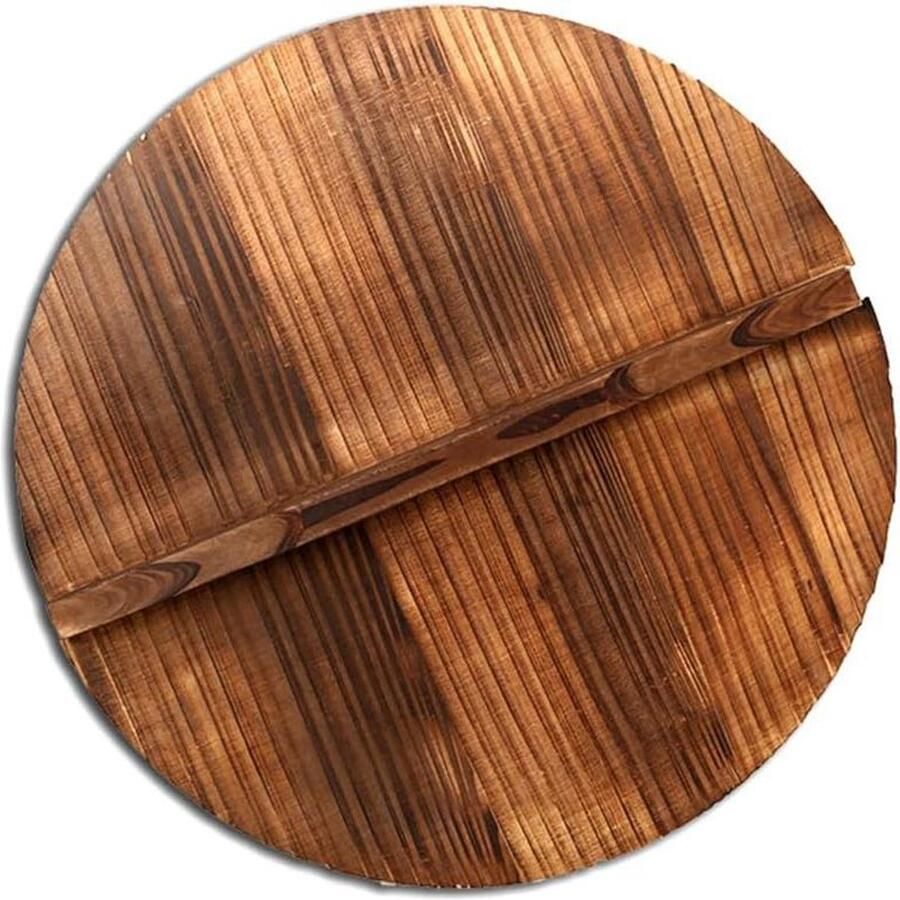 Wok Deksel Houten Deksel Koken Thuis Groot Houten Handvat 26-38 cm Natuurlijk Hout