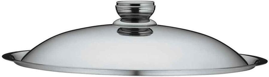 Wok Deksel Keuken Accessoire Koken Roestvrij Staal 35 cm Diameter Zilverkleurig