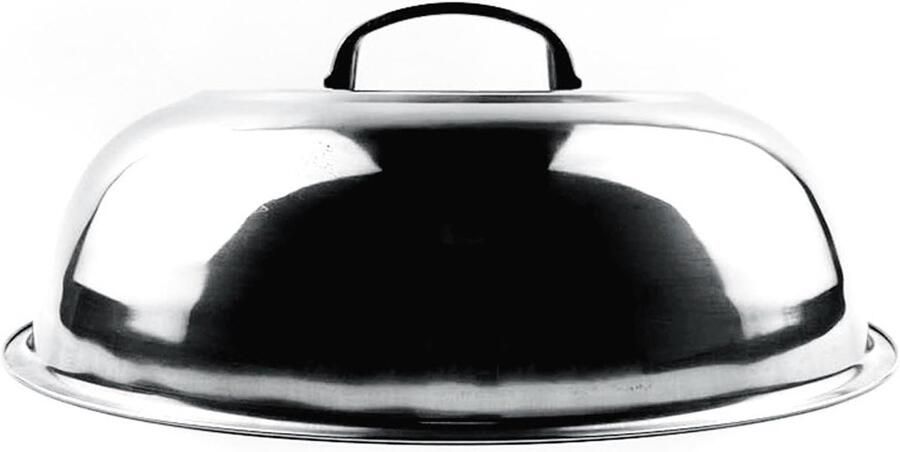 Wok Deksel Pan Deksel Koken en Stomen Hoog Boog Ontwerp 32 cm Zilver