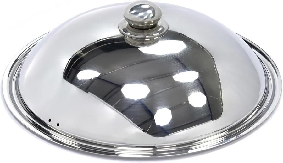 Wok Deksel Pan Deksel Koken op Inductie Naadloze Afwerking 36 cm Diameter Roestvrij Staal