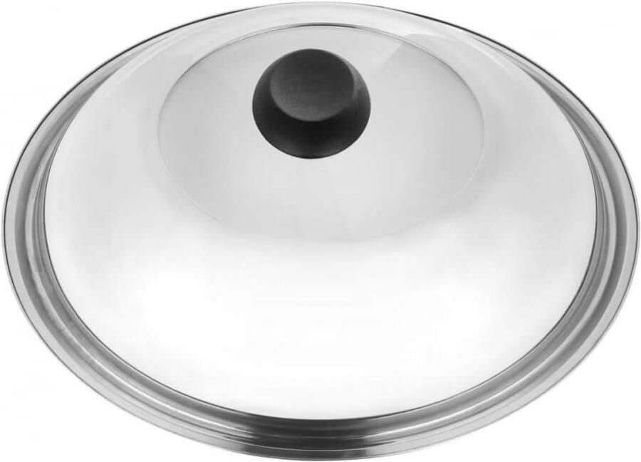 Wok Deksel Pan Deksel Koken Zichtbaar Glas 30CM Zilver