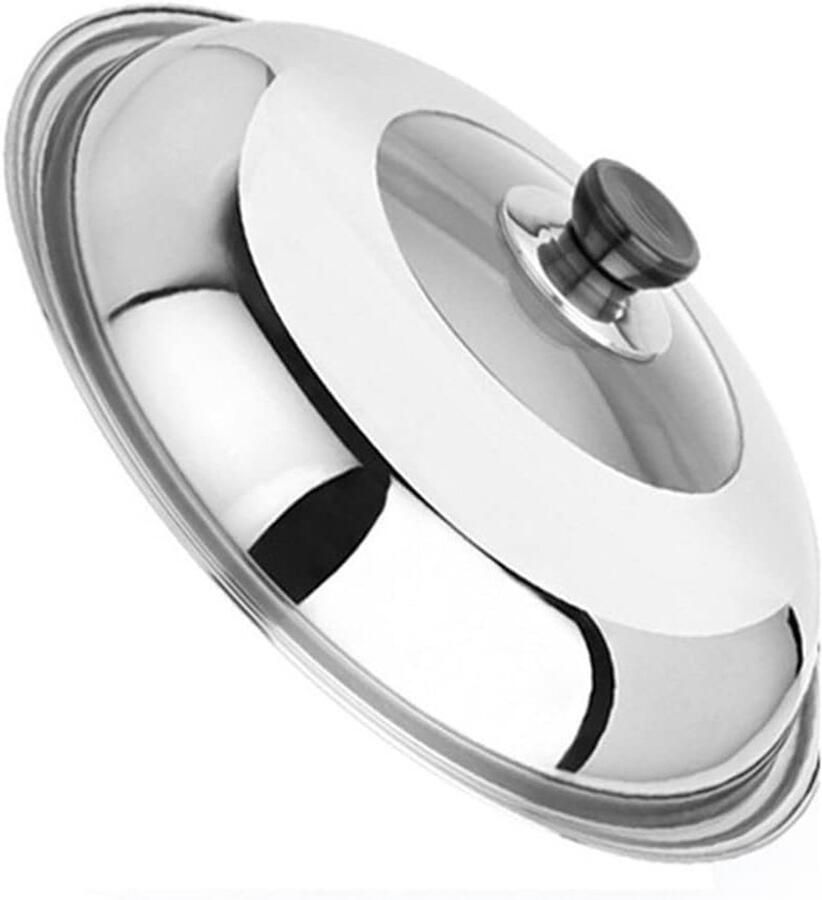 Wok Deksel RVS Deksel Koken Gecombineerd Statief 32CM Zilver