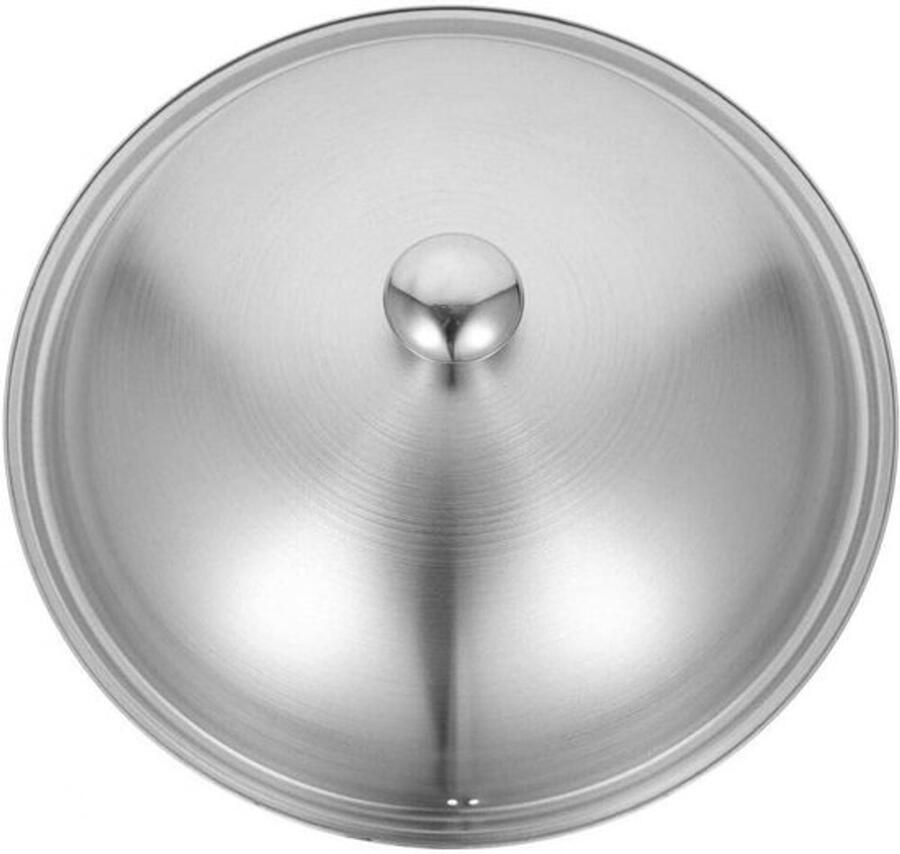Wok Deksel Universeel Deksel Koken Met Stoomopening 22 cm Zilver