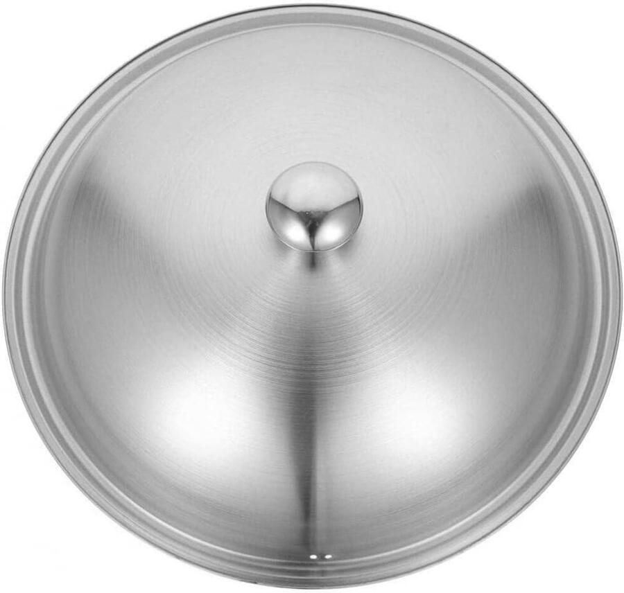 Wok Deksel Universeel Deksel Koken in Keuken Met Stoomopening 30CM Zilver