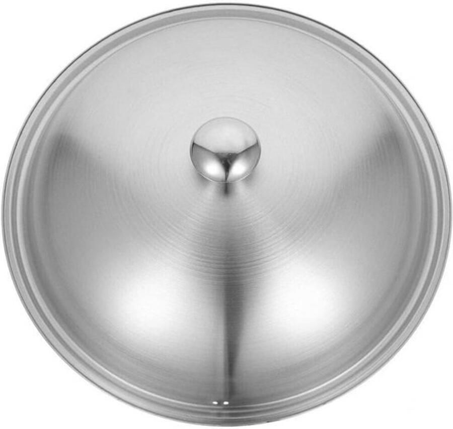 Wok Deksel Universeel Deksel Koken Roestvrij Staal 38CM Zilver