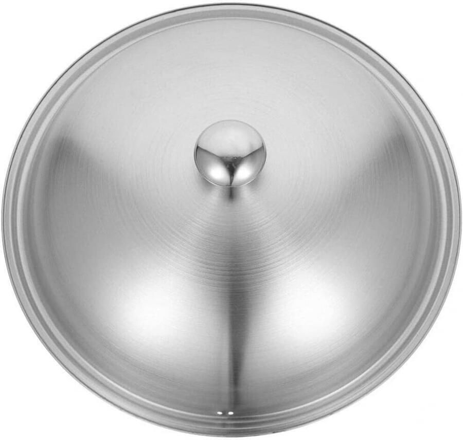 Wok Deksel Universeel Deksel Koken Roestvrij Staal 38CM Zilver