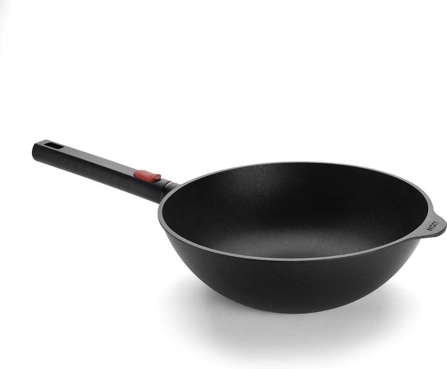 Wok en Koekenpan Inductie Pan Allround Koken Afneembare Steel Diameter 28 cm Zwart
