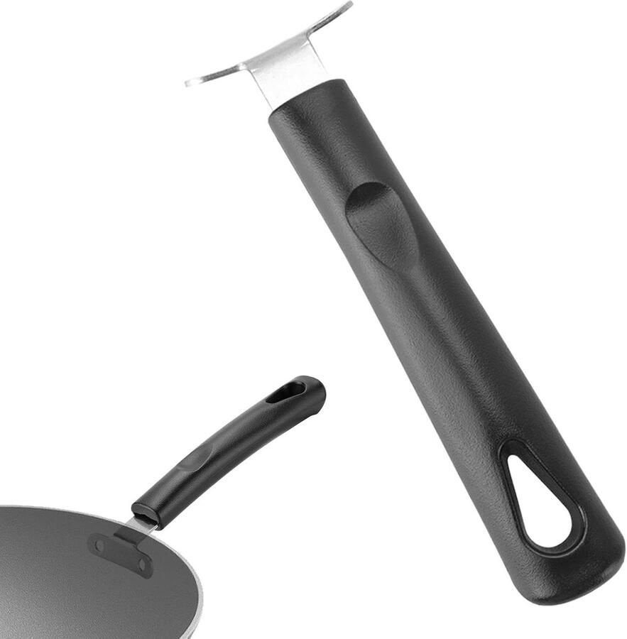 Wok handvat Pan accessoire Koken verbeteren Warmte-geïsoleerd 166 x 32 cm Zwart