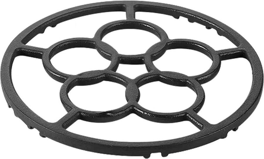 Wok Houder Kookring Stabiel Koken Antislip Gietijzer 18.2cm Diameter Zwart