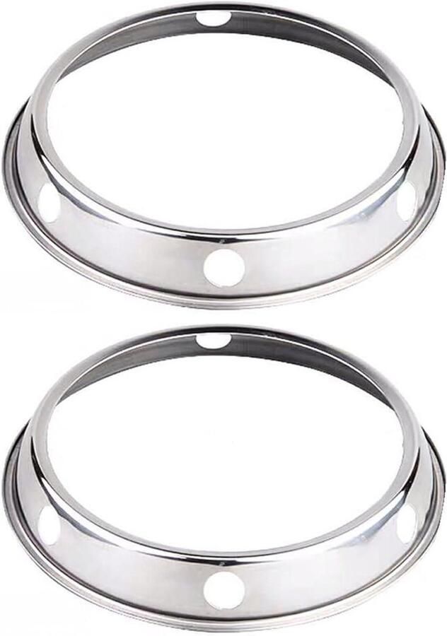 Wok Ring Set Wokhouder Gasfornuis Stabiel Koken Roestvrij Staal 2 stuks Zilver