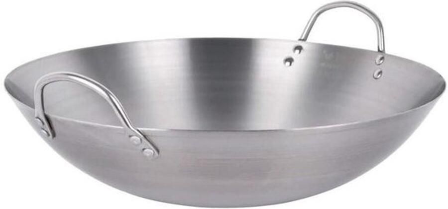 Roestvrijstalen Wokpan Grote Koekenpan Professioneel Koken Ongecoat IJzer Tot 60 cm