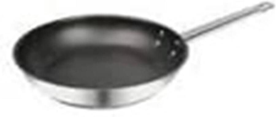 Wok Koekenpan Keukenpot RVS Lekker Koken Antiaanbak Laag 30CM Diameter Zilver