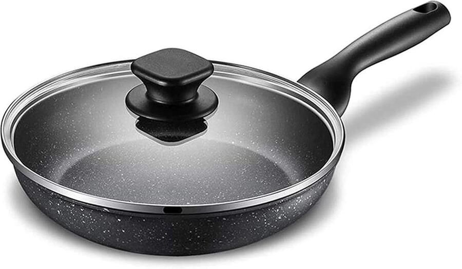 Wok Kookpan Antiaanbakpan Gelijkmatig Koken Universeel Geschikt 28 cm Zwart