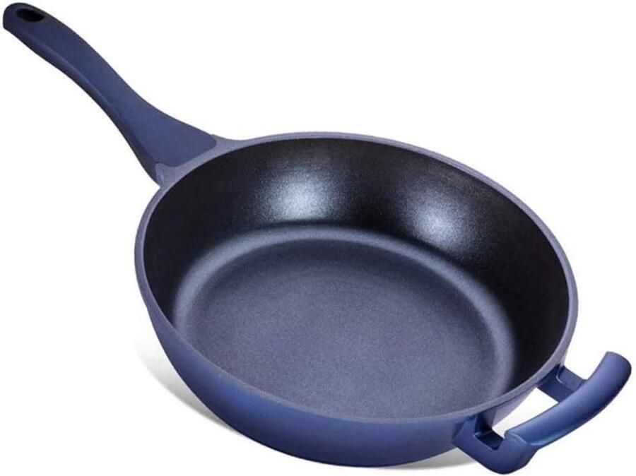 Wok met deksel Roerbakpan koekenpan Essentieel koken Antiaanbaklaag 28cm Blauw