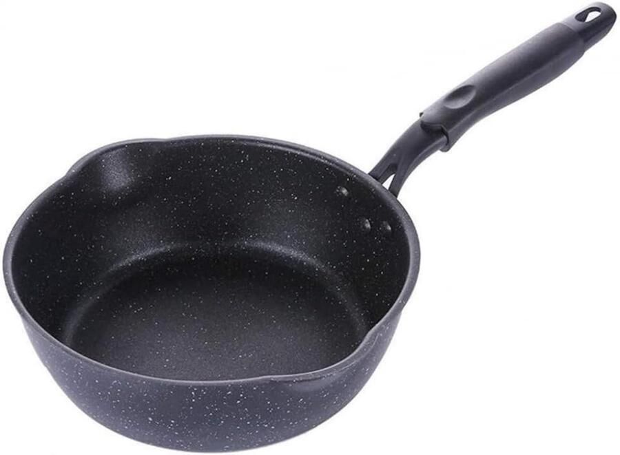 Wok met deksel Roerbakpan Snel koken Antiaanbaklaag Platte bodem Zwart