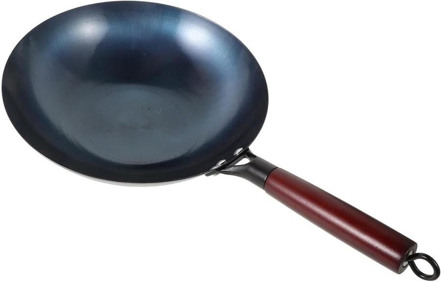 Wok met Handgreep Koekenpan Roerbakpan Buiten Koken Stevig IJzeren Ontwerp 52 x 30 x 9.5 cm