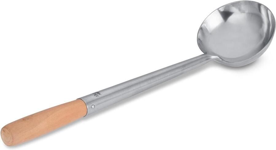 Wok met handvat Roerbakpan Snel koken Roestvrij staal 43 cm lengte Zilver