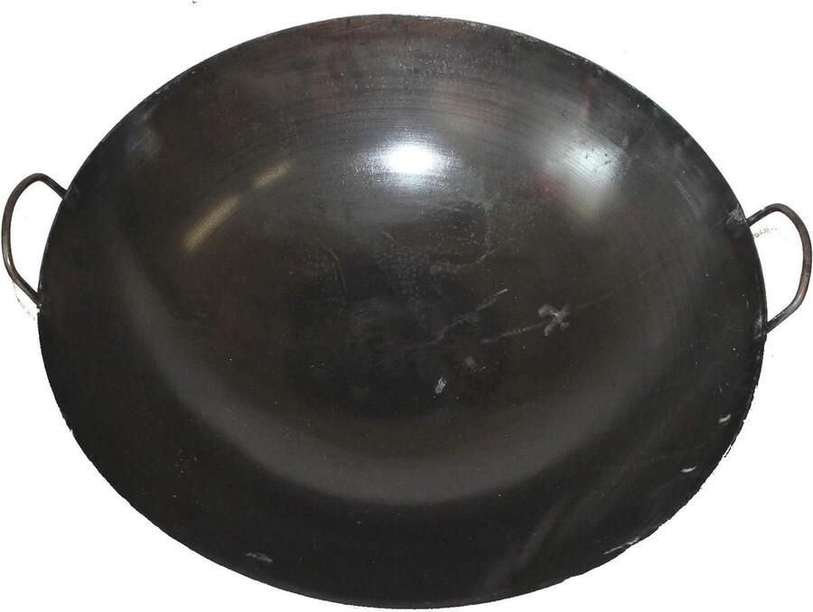 Wok Oliebak Paellapan Grote Koekenpan Gastronomisch Koken Met Twee Handgrepen 65 cm Diameter Geborsteld Staal