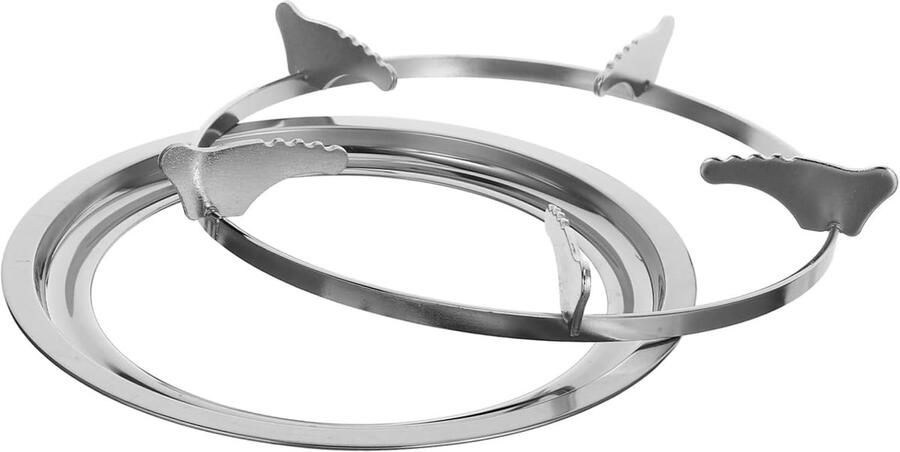 Wok Ondersteuningsring Gasfornuis Rekhouder Stabiel Koken Hittebestendig Gietijzer 25x25x3.3 cm Zilver