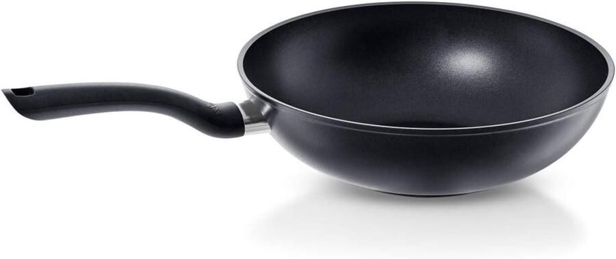 Wok Pan Aziatische Pan Gezond Koken Krasbestendige Coating Ø 28cm Zwart