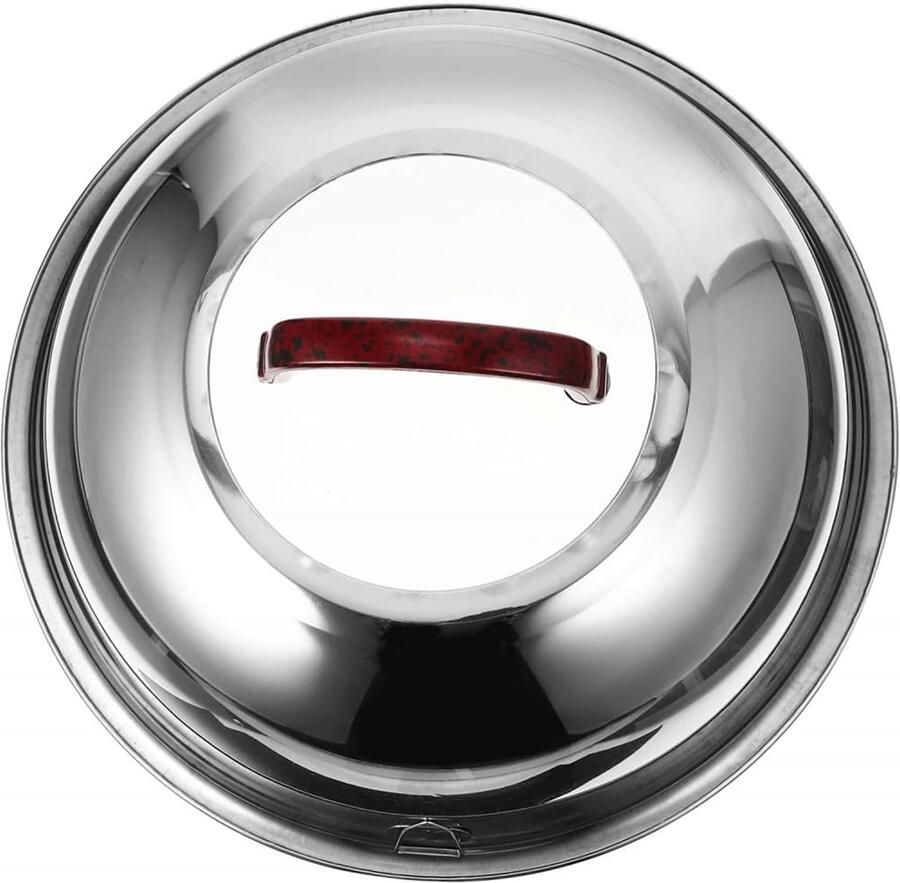 Wok Pan Deksel Pot Deksel Kookgerei Koken en Stomen Roestvrij Staal Constructie 32CM Zilverkleurig