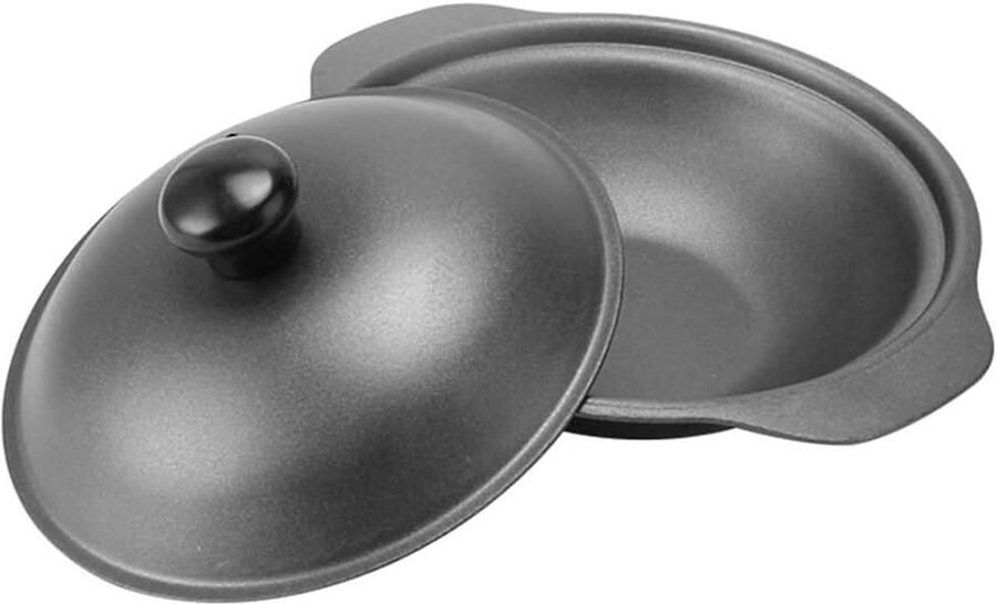 Wok Pan Gietijzeren Koekenpan Koken en Roerbakken Non-stick Coating 24CM Zwart