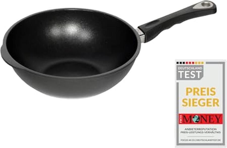 Wok Pan Gietijzeren Koekenpan Snel Koken Massief Gietijzer 32 cm Zwart