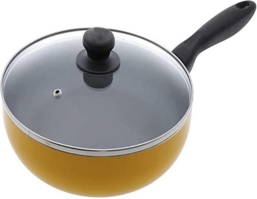 Wok Pan Koekenpan Antiaanbak Dagelijks Koken Snelle Warmtegeleiding 28 Cm Geel