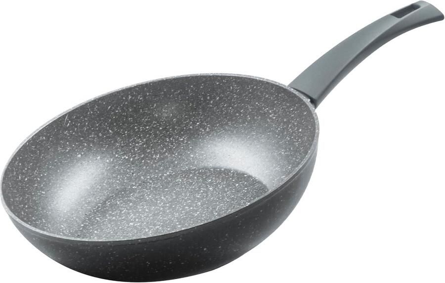 Wok Pan Koekenpan Gezond Koken Anti-aanbaklaag 28 cm Grijs