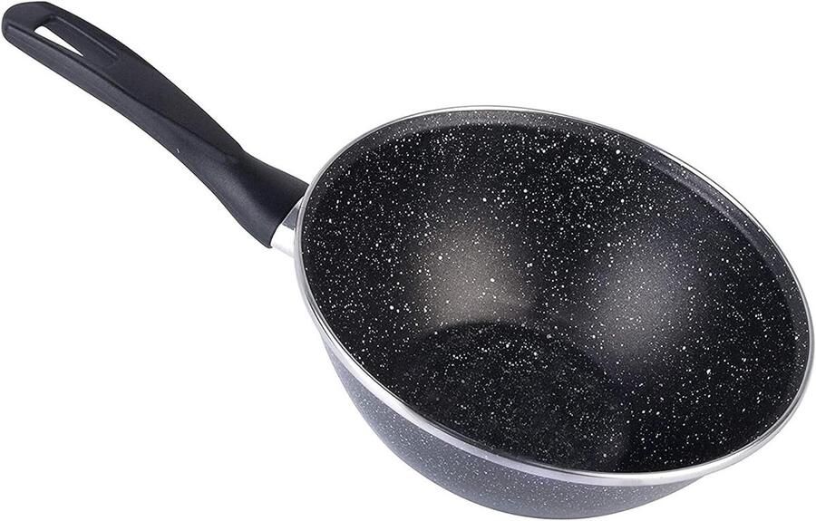 Wok Pan Koekenpan Gezond Koken Energiebesparend 28 cm Antracietgrijs