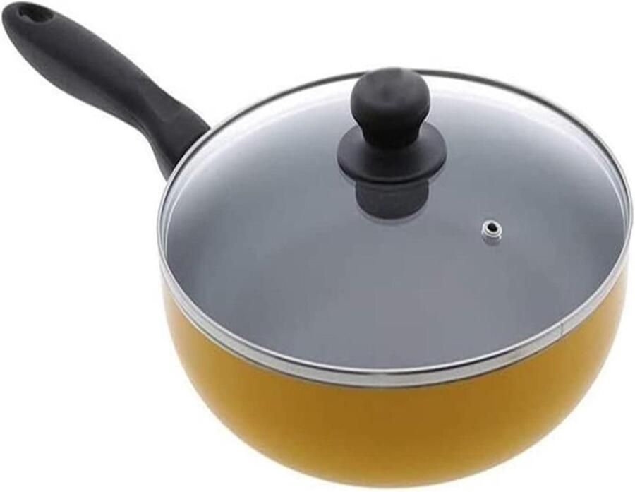 Wok Pan Koekenpan Gezond Koken Gegoten Aluminium 28 cm Geel