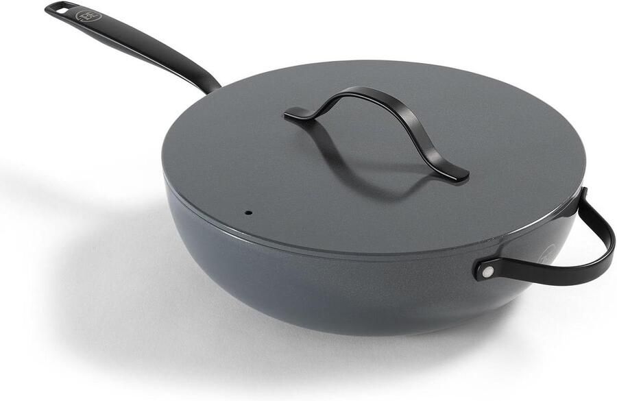 Wok pan Koekenpan Gezond Koken Keramische antiaanbaklaag Ø 30 cm Grijs