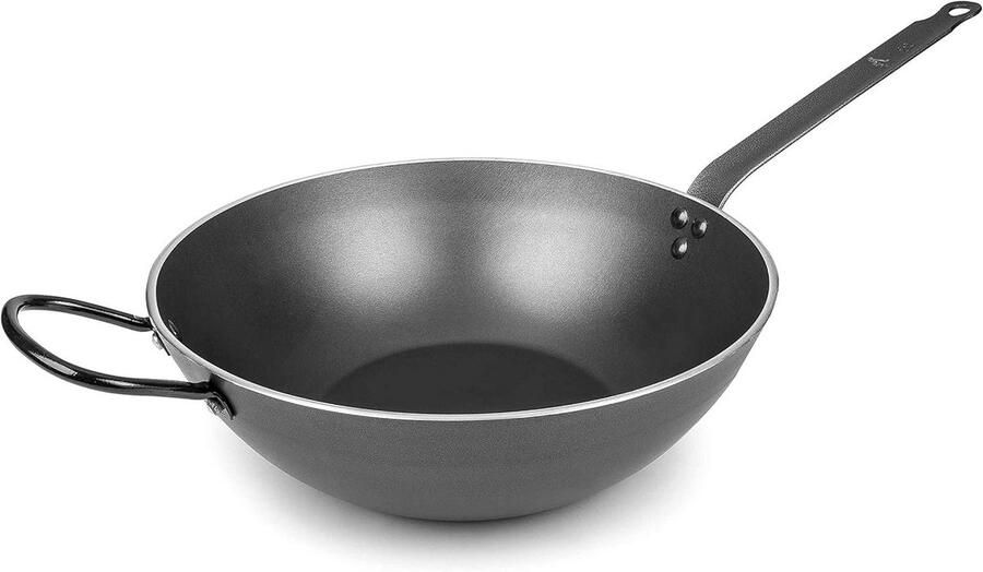 Wok Pan Koekenpan Gezond Koken Non-stick Coating 30 cm Zwart