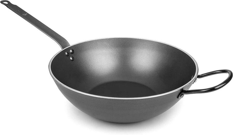 Wok Pan Koekenpan Gezond Koken Non-stick coating 30 cm Zwart