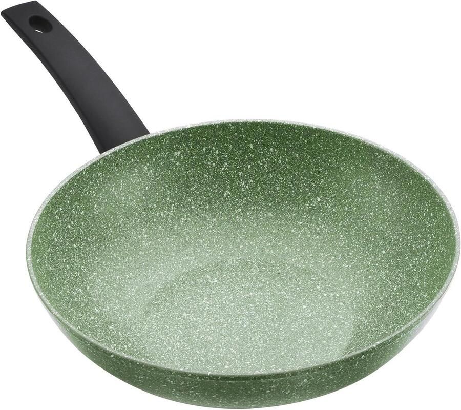 Wok Pan Koekenpan Gezond Koken Plantaardige Antiaanbaklaag 28 cm Groen