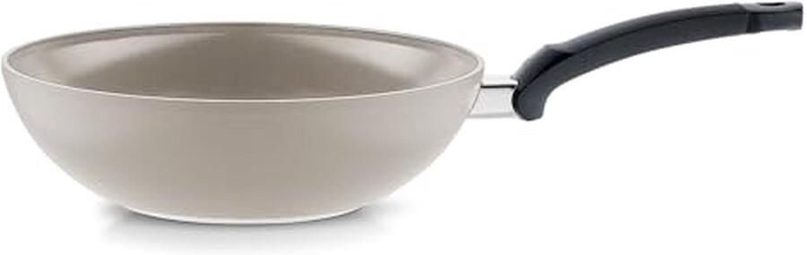 Wok Pan Koekenpan Keramisch Aziatisch Koken PFAS PTFE Vrij 28 cm Zwart
